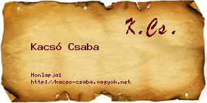 Kacsó Csaba névjegykártya